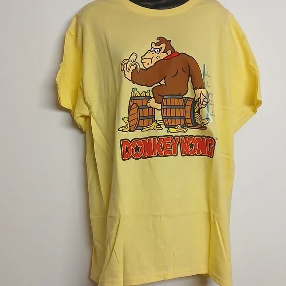 Donkey Kong Yellow Graphic shortsleeves T shirt Size Large NWT - Picture 2 of 8